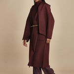 cappotto double con sciarpa VALERAN 5HA28-V01001 BORDEAUX vanessa bruno 