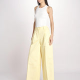 pantalone a vita bassa in gabardina DEVA T3118 T0176 LIGHT YELLOW the latest 