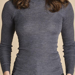 girocollo a costine manica luna in lana merino LAU30 E14038 GRIGIO SCURO milaura 