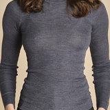 girocollo a costine manica luna in lana merino LAU30 E14038 GRIGIO SCURO milaura 