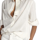 Camicia ANGELO con rouches ANGELO1TEE OFFWHITE antik batik 