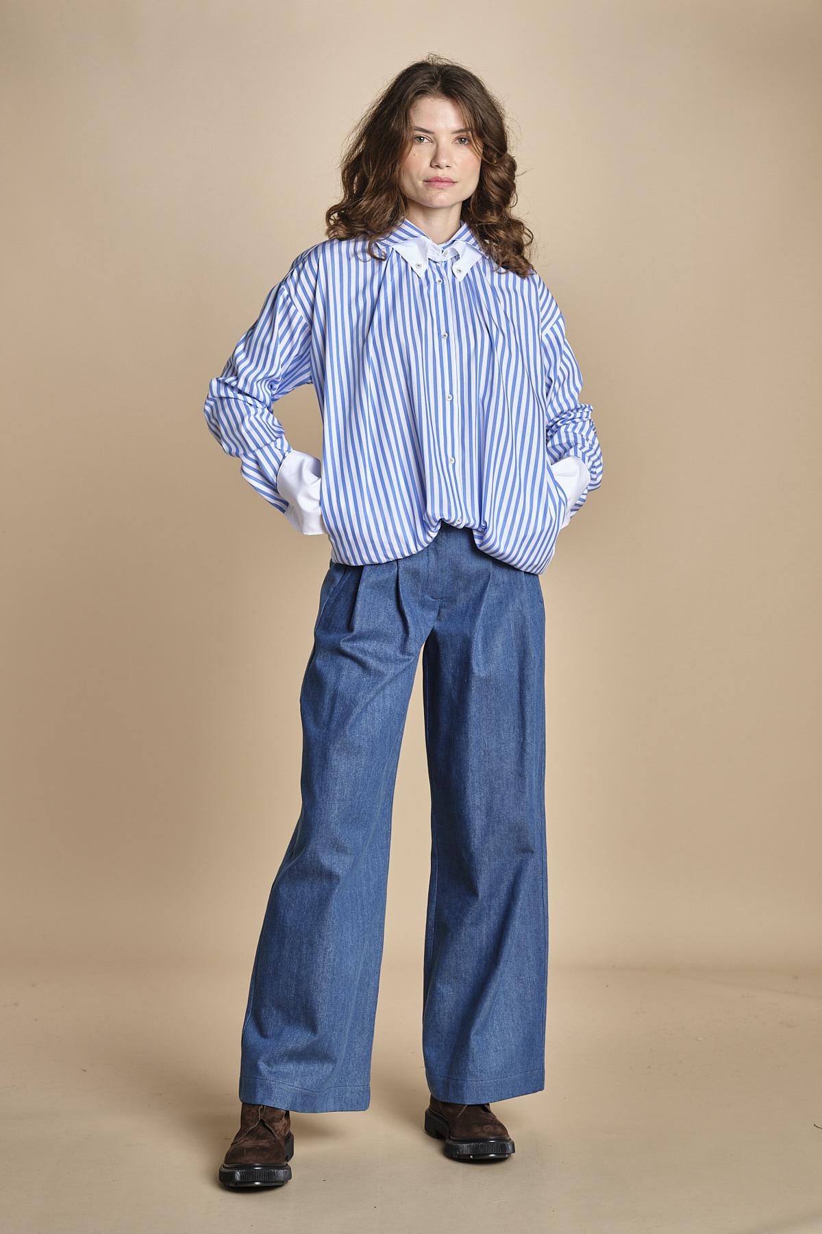 pantalone in denim con pinces KATHERINE MJD217_ATEX45 J0051 BLUE DENIM jejia 