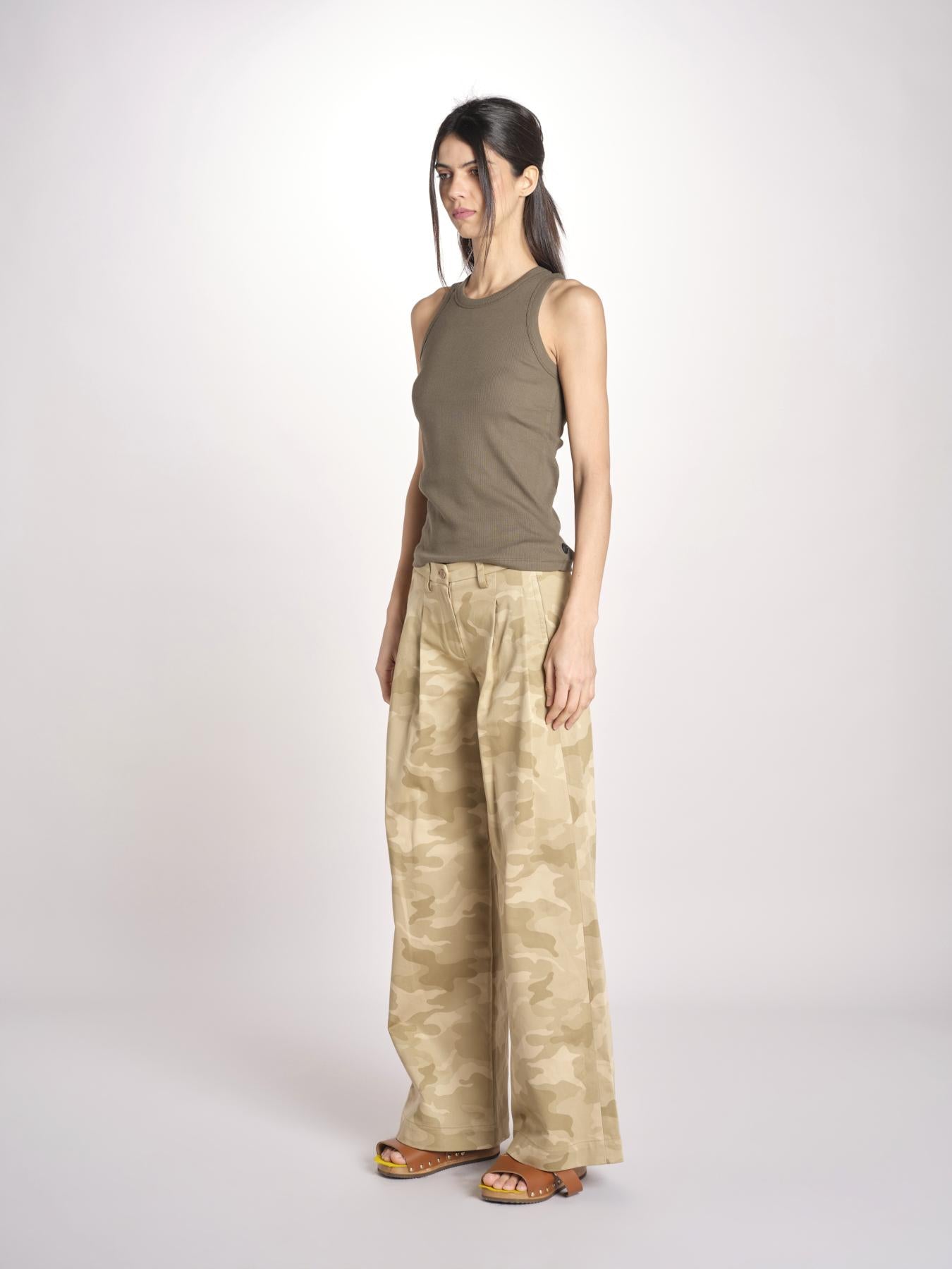 pantaloni camouflage KATHERINE MJD217_A02012 BEIGE CAMOUFLAGE jejia 