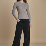 maglia girocollo a costine CAMB KNIT BLOUSE LIGHT TAUBE herskind 