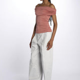 Top ARIEL jersey arricciato 12248302 TERRACOTTA malina 