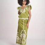 top con stampa a fiori VITTORE CALLA GREEN scarlett poppies 