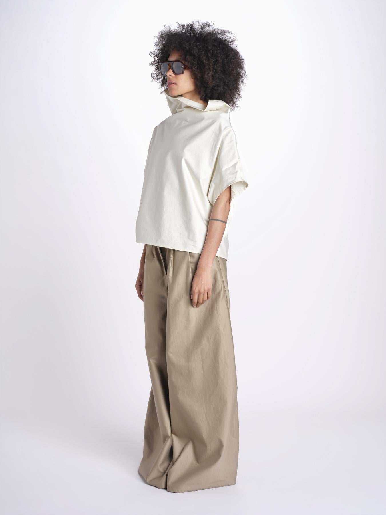 t-shirt in cotone tasatello U2167 SHIRT IVORY dusan 