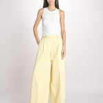 pantalone a vita bassa in gabardina DEVA T3118 T0176 LIGHT YELLOW the latest 