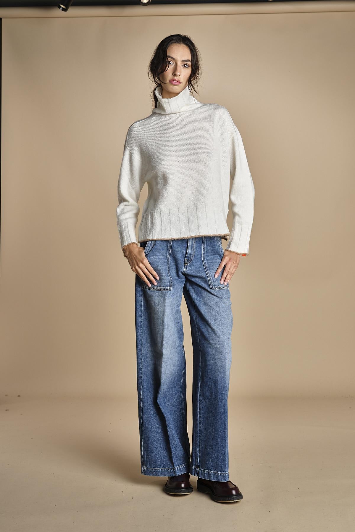 maglia dolcevita over SAMANTHA PANNA CAMMELLO tenne' 