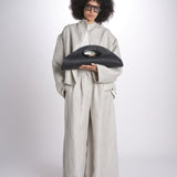 clutch in paglia e pelle MARTINICA P26CAT65 NERO catarzi 1910 