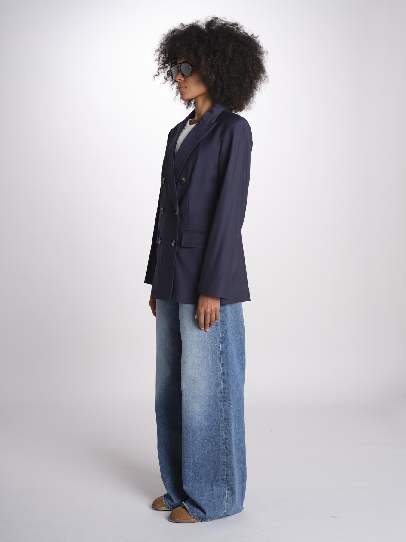 ZINIA blazer doppiopetto in fresco di lana ZINIA COOL WOOL BLU true avenue 