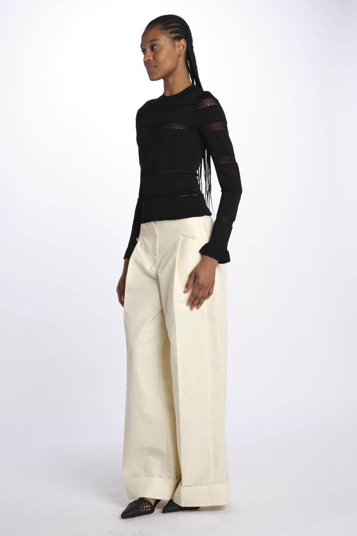 Maglia DEVON m/l inserto pizzo 020 BLACK sea ny 