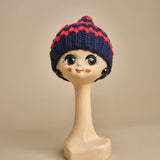 cappello lana a righe con pon pon H520 V6 exQUISITEJ 