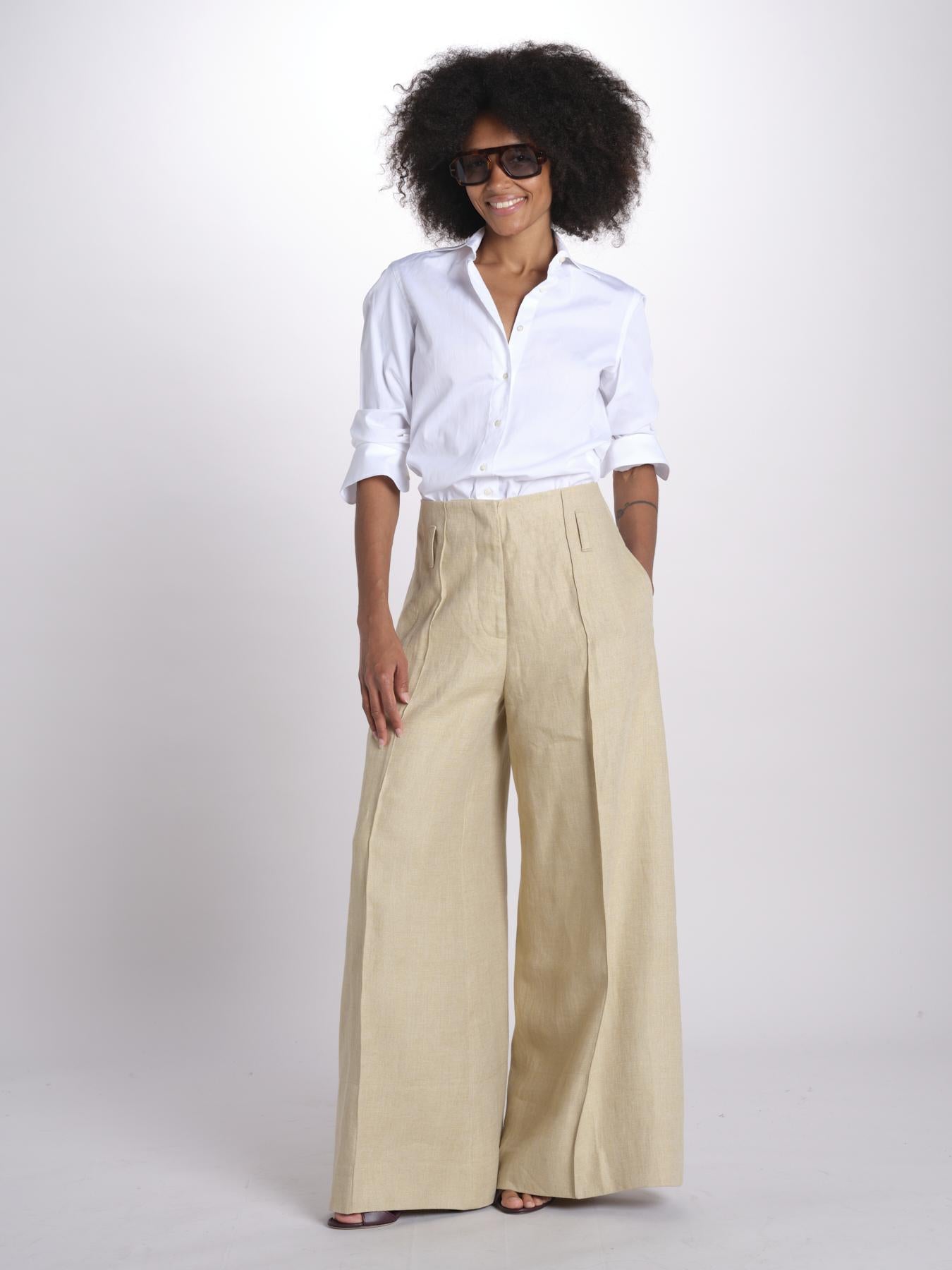 pantalone largo con nervature ORIANA 540 50340 quelledue 