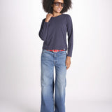 t-shirt girocollo manica lunga WSLS21 58 DEEP BLU merz b 
