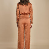 tuta in raso con zip CARMY PRALINE ba&sh 