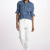 Denim LINDY combo stretto cropped LINDY WHITE true avenue 