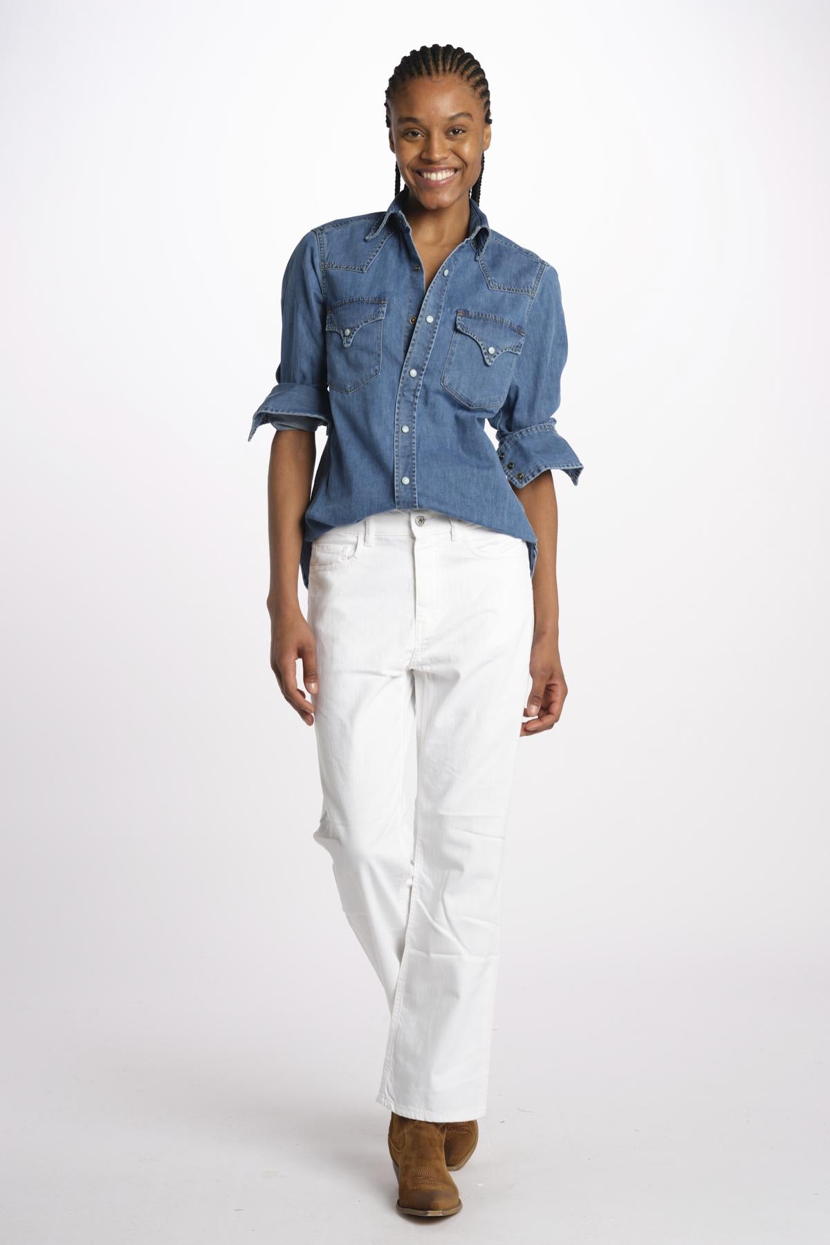 Denim LINDY combo stretto cropped LINDY WHITE true avenue 