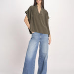 camicia over in seta CORY 4HVA77-V09005 KAKI vanessa bruno 