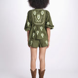 camicia m/l ricamo cuori 344172 GREEN L 0013 farm rio 