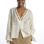 CLEIDE camicia con ricami e intarsi di pizzo WCLEIDE JA010 fortela 