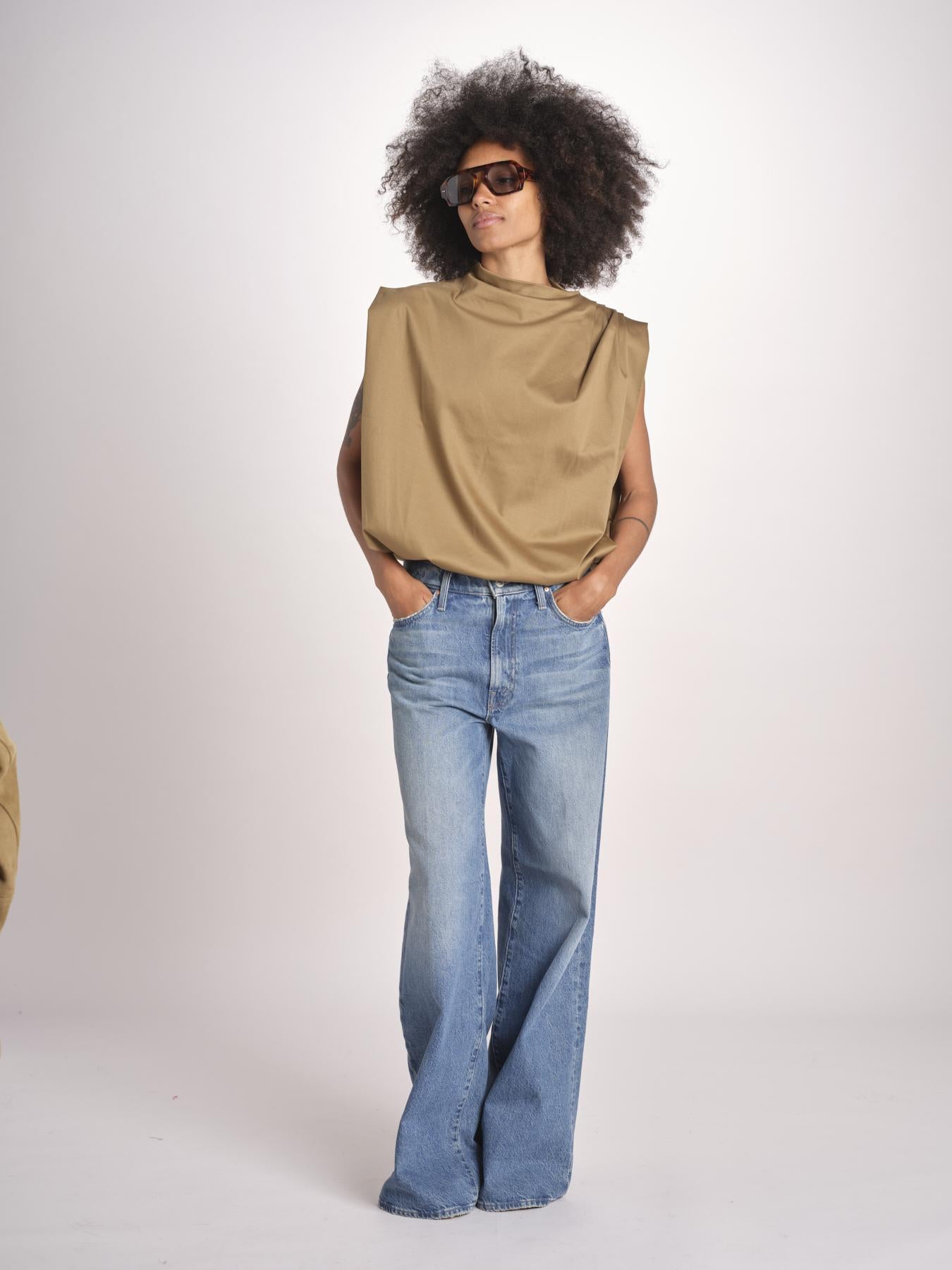 blousa con arriccio TSH0737IDRIS BEIGE VERT BEI4723S soeur 