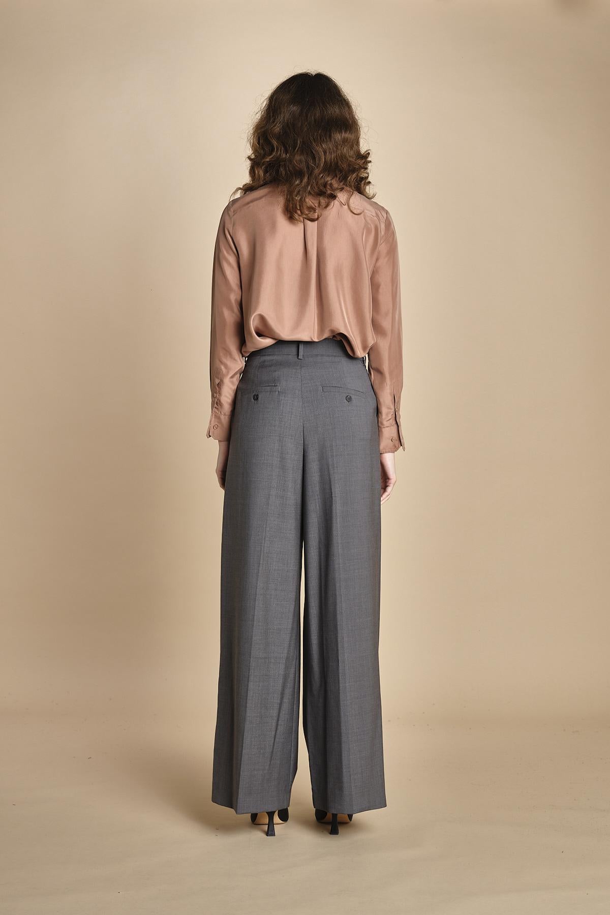 pantalone con pinces tela lana ADELFI 2525136072600 GRIGIO weekend maxmara 