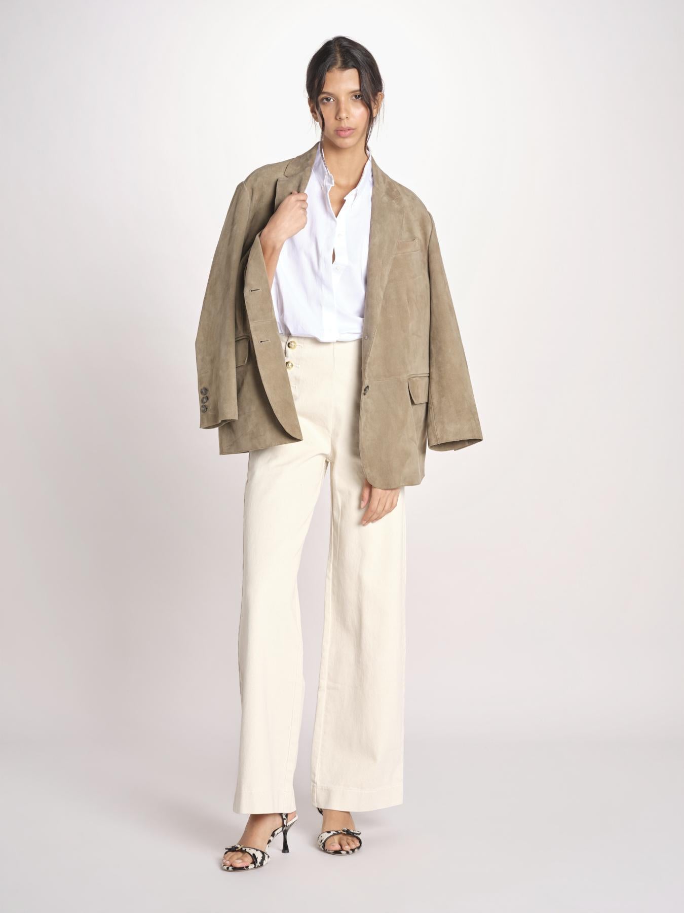 pantalone marinaio con bottoni oro MARINE COMFRTIBULL NATURAL true avenue 