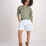 Camicia maschile in lino M012 655 MILITARE milaura 