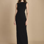maxidress con scollo a barca e schiena nuda IMOGEN BLACK solace 