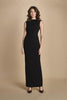 maxidress con scollo a barca e schiena nuda