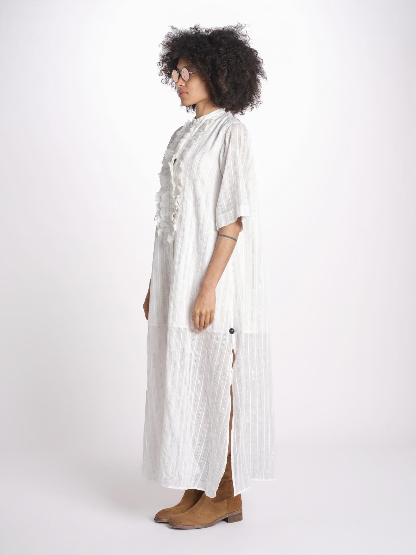 chemisiere gessato argento MAGRITA SHORTLONG ED073UMAGRIT-WHI WHITE laurence bras 