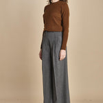 pantalone con pinces in vigogna e stasca sul retro MONIQUE 689923 50 quelledue 