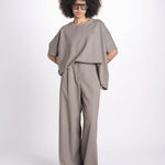 t-shirt in tessuto diagonale U3059 TORTORA dusan 