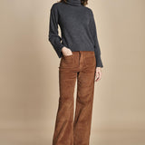 pantalone a zampa con taschine FAUVE WX CARAMEL fam 