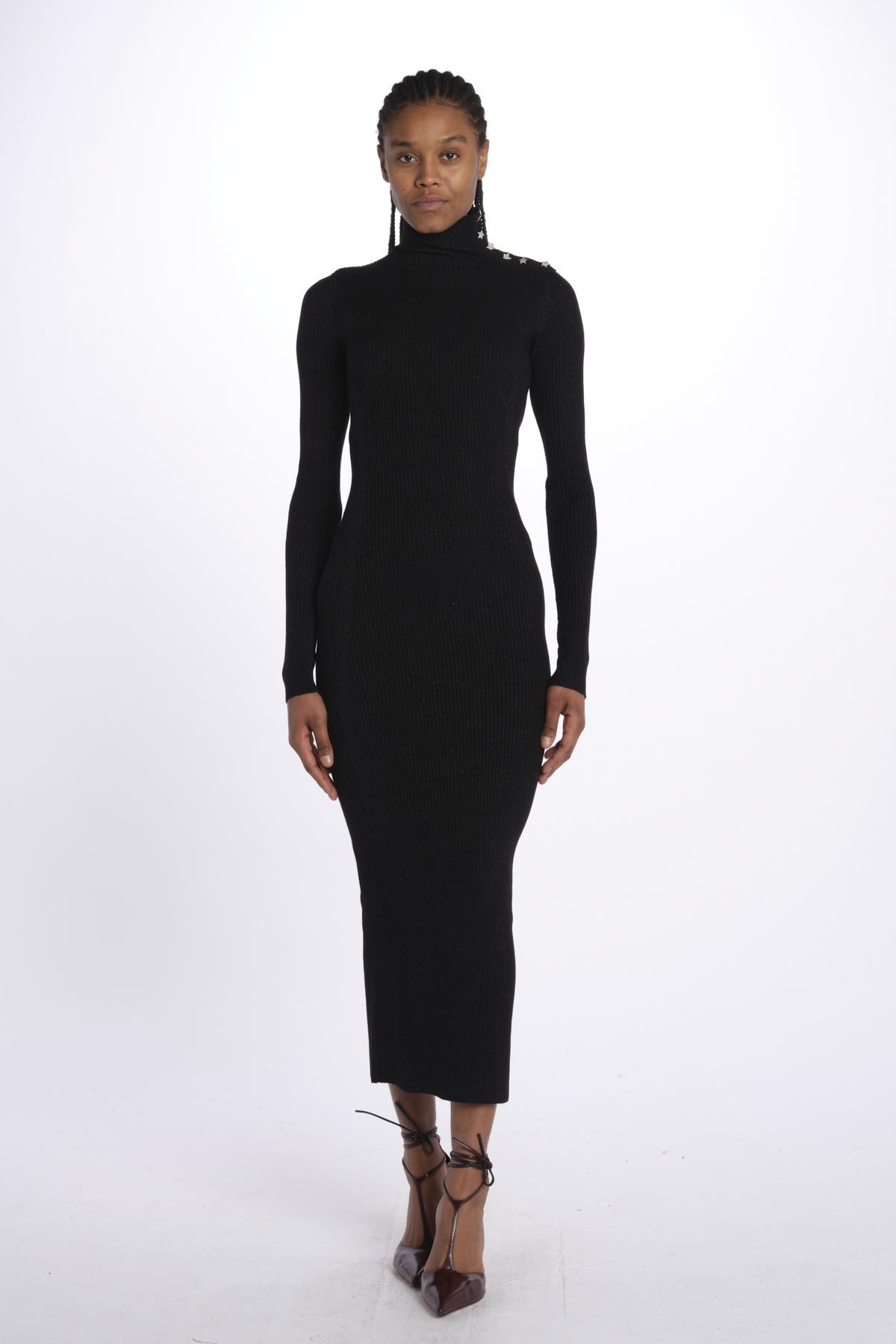 MIREILLE abito in maglia scollo schiena KWDR00179 NERO zadig & voltaire 
