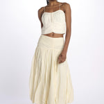 Gonna lunga pieghe CHERRY SKIRT ANTIQUEWHITE scarlett poppies 