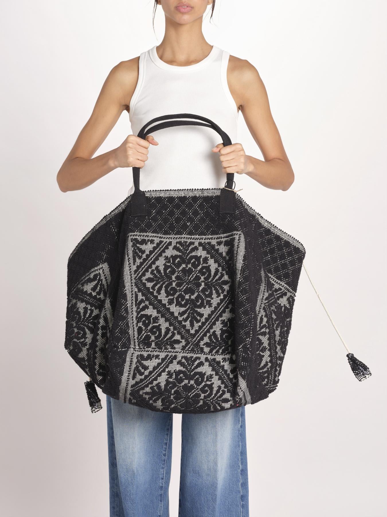 borsa grande SHQ-26E18- BL 08 BLACK le daf 