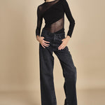 body manica lunga con banda obliqua STARSTRUCK BLACK undress code 