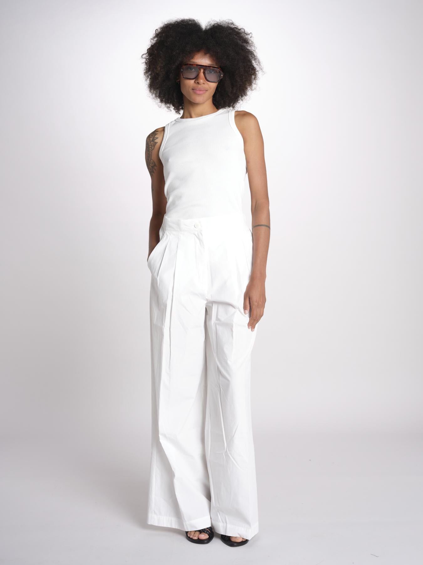 BENDA pantalone con pinces in popeline BENDA 2615131142600 004 BIANCO weekend maxmara 
