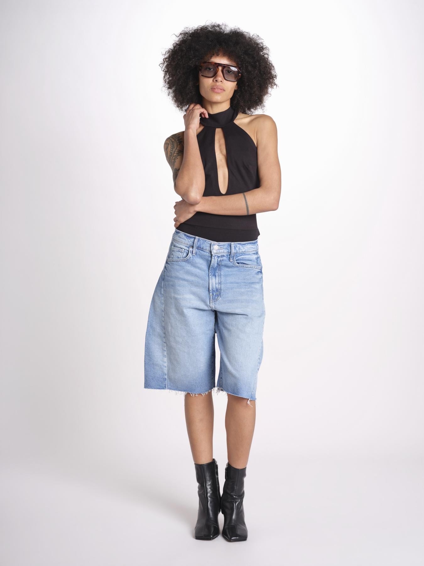 1239 BEAU body con allacciatura dietro e scollo profondo BEAU NERO undress code 