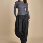 girocollo a costine manica luna in lana merino LAU30 E14038 GRIGIO SCURO milaura 