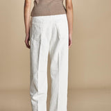 pantalone in velluto cropped ZELDA IVORY true avenue 