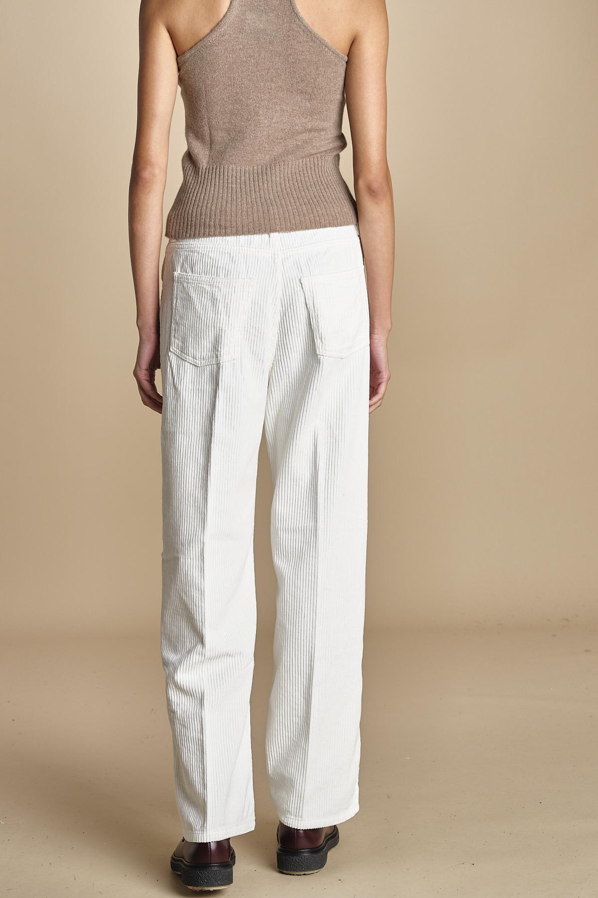 pantalone in velluto cropped ZELDA IVORY true avenue 