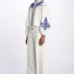Camicia ZILLENO m/l ricamo foglie ZILLENO WHITE scarlett poppies 