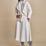 gonna a mezza ruota in seta SEMI CIRCLE E18J02 NS97 IVORY martin grant 