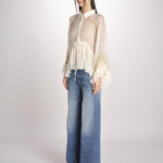 camicia over con pizzo DECCALA IVORY mes demoiselles 