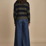 dolcevita over a righe D324Imc BLU_OLIVA milaura 