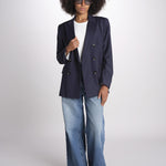 ZINIA blazer doppiopetto in fresco di lana ZINIA COOL WOOL BLU true avenue 