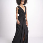 abito lungo in jersey con nodo 3331 NERO access 